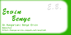 ervin benye business card